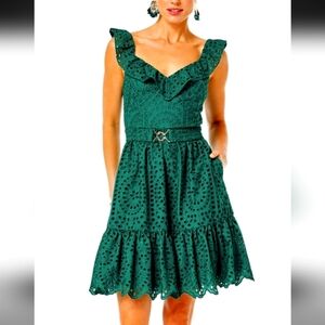 Lilly Pulitzer Lexalyn DressColor: Hosta GreenPattern: Moroccan Eyelet